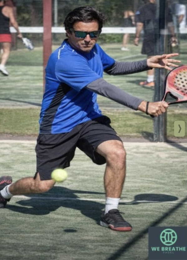 Pablo Zalguizuri demonstrating a padel forehand